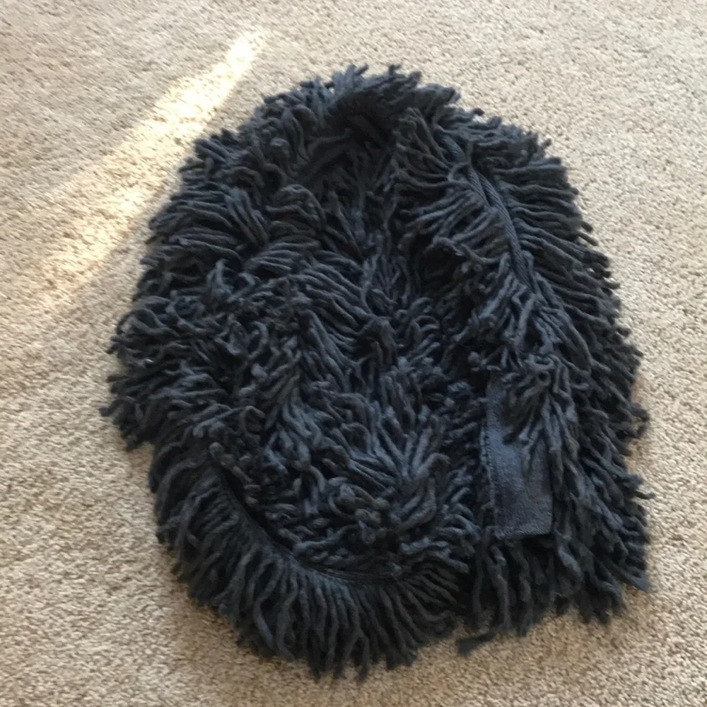 ECHO heather grey One Size scarf with Fringes